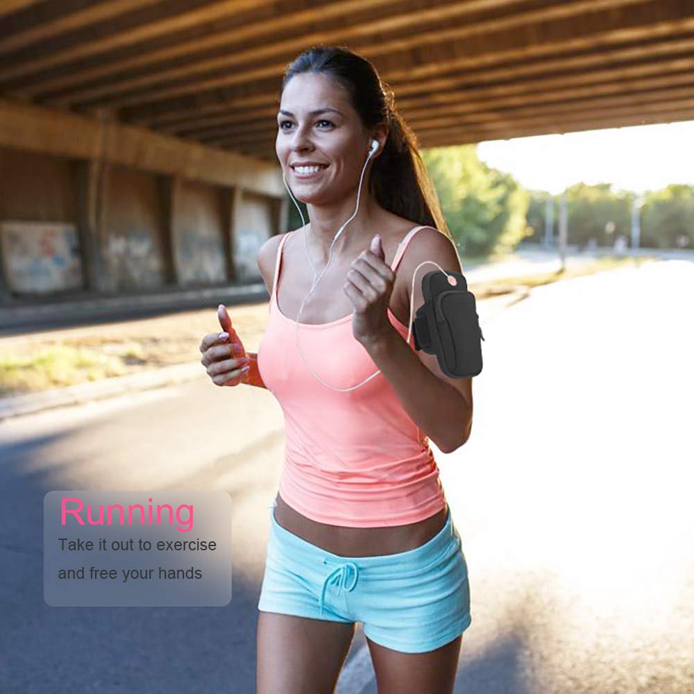 ZIBUYU 6'' Running Armband Phone Holder for Running,Cycling,Work Out Gear Organizer Pouch Waterproof Phone Pouch with Earphone Cable Cutouts Adjustable Armband ZIBUYU 6'' Running Armband Phone Holder for Running,Cycling,Work Out Gear Organizer Pouch Waterproof Phone Pouch with Earphone Cable Cutouts Adjustable Armband